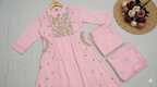 Pink Floral Embroidered Chanderi Silk Anarkali Suit Festive Wear