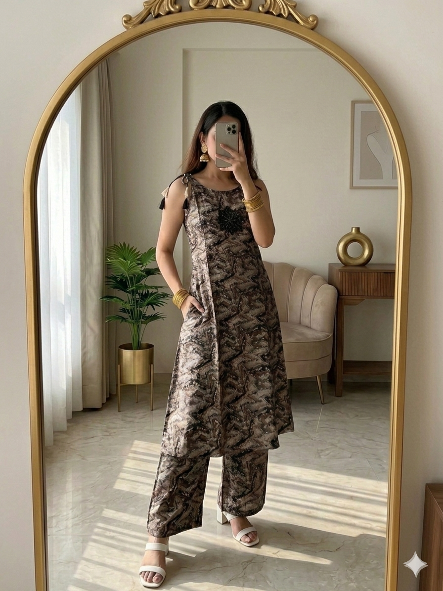 Abstract Kurta-Palazzo Duo